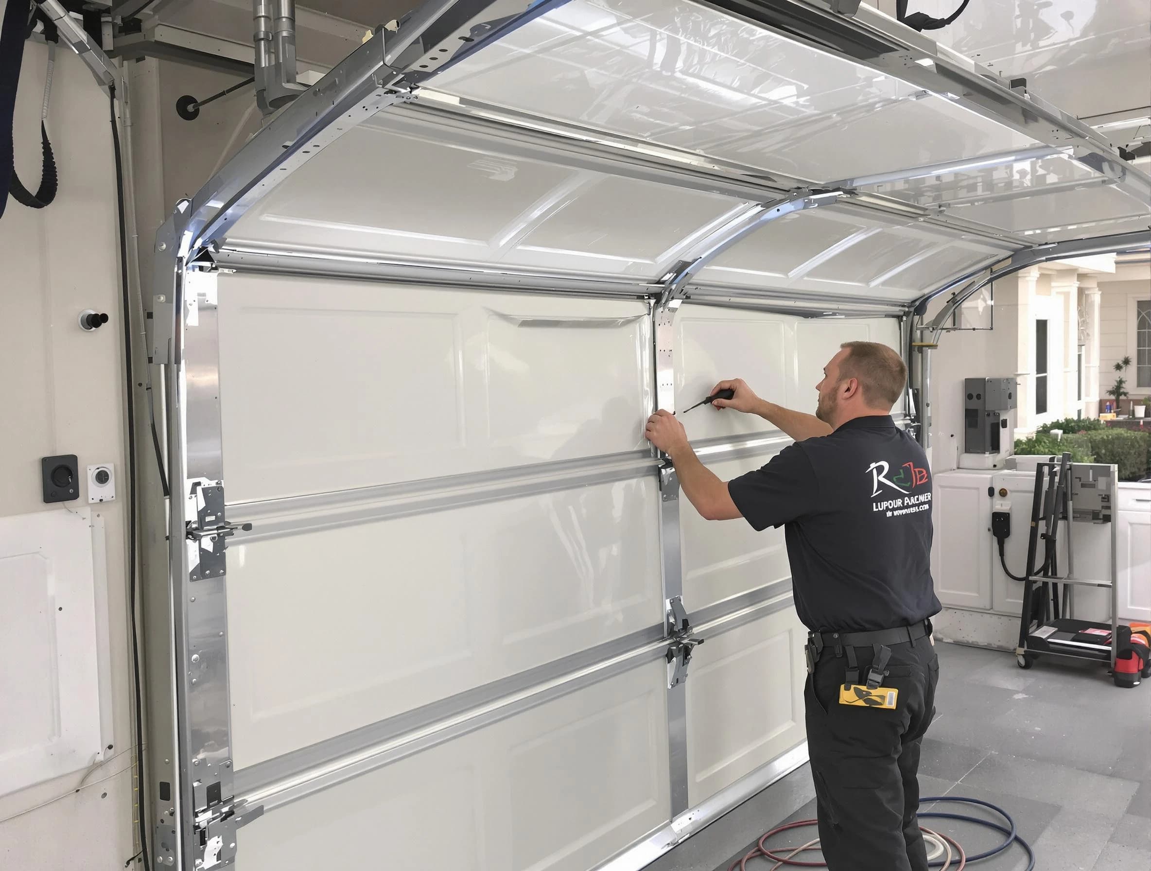 Stockbridge Garage Door Repair professional performing panel repair in Stockbridge