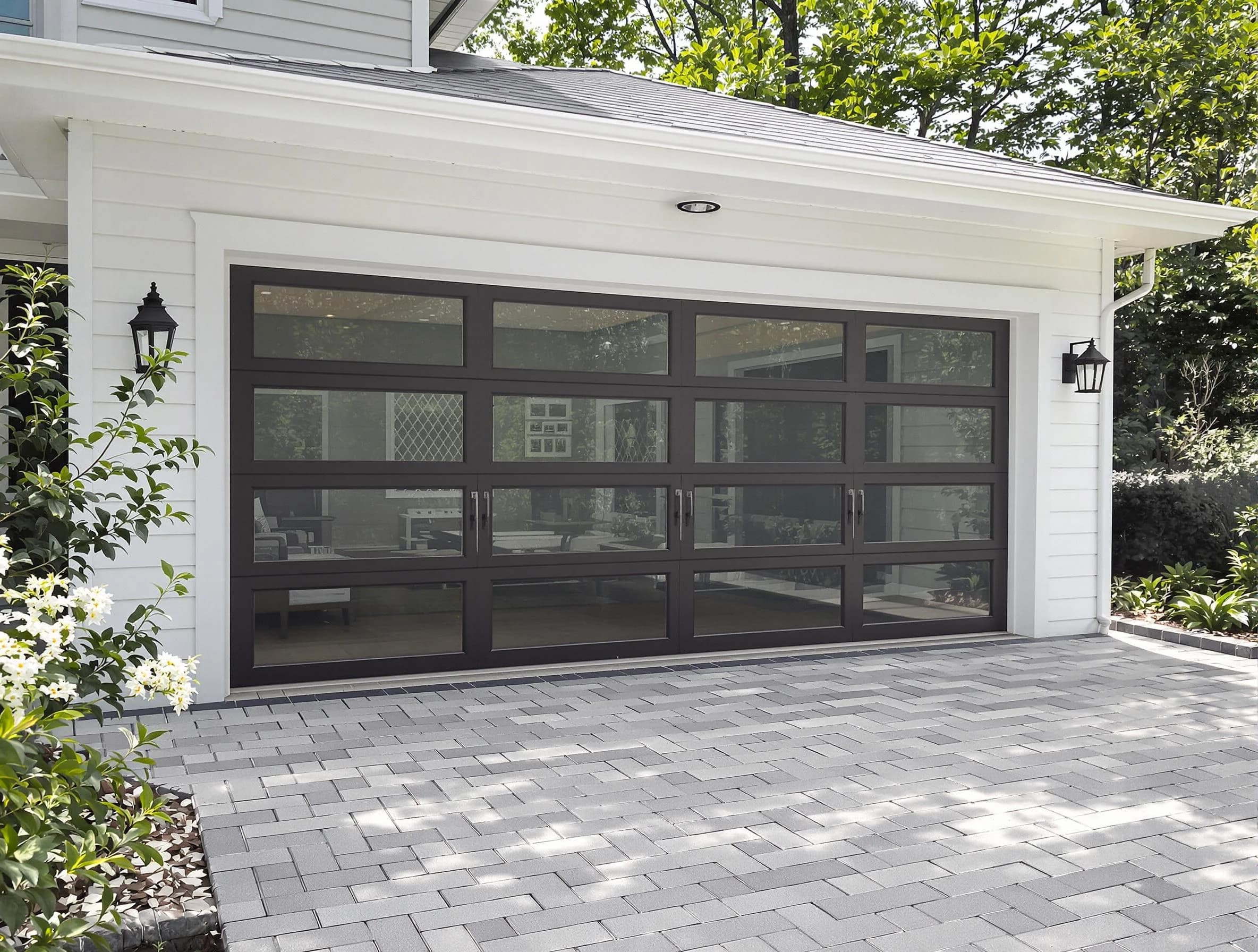 Stockbridge Garage Door Repair design specialist presenting custom garage door options to Stockbridge homeowner