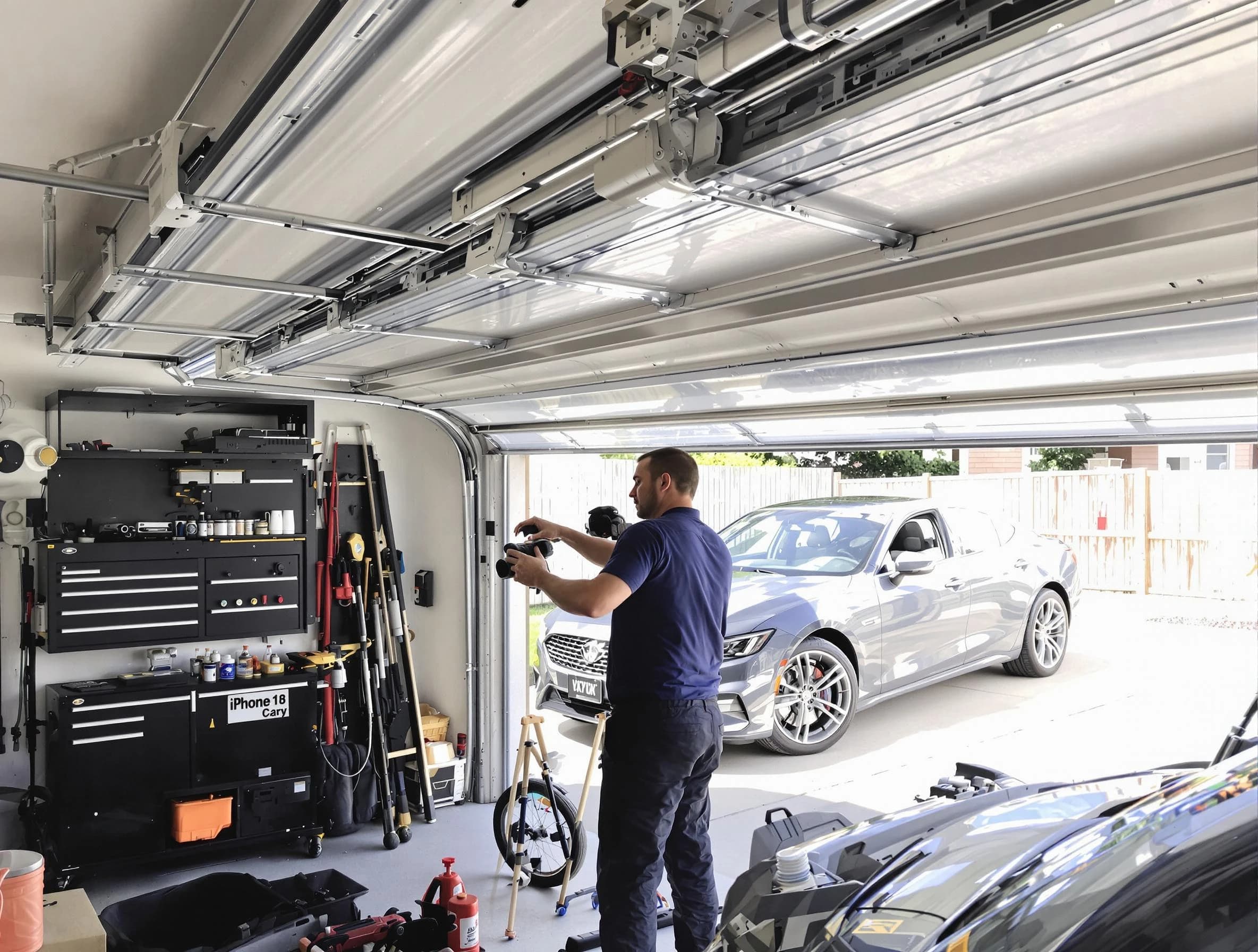 Stockbridge Garage Door Repair technician fixing noisy garage door in Stockbridge