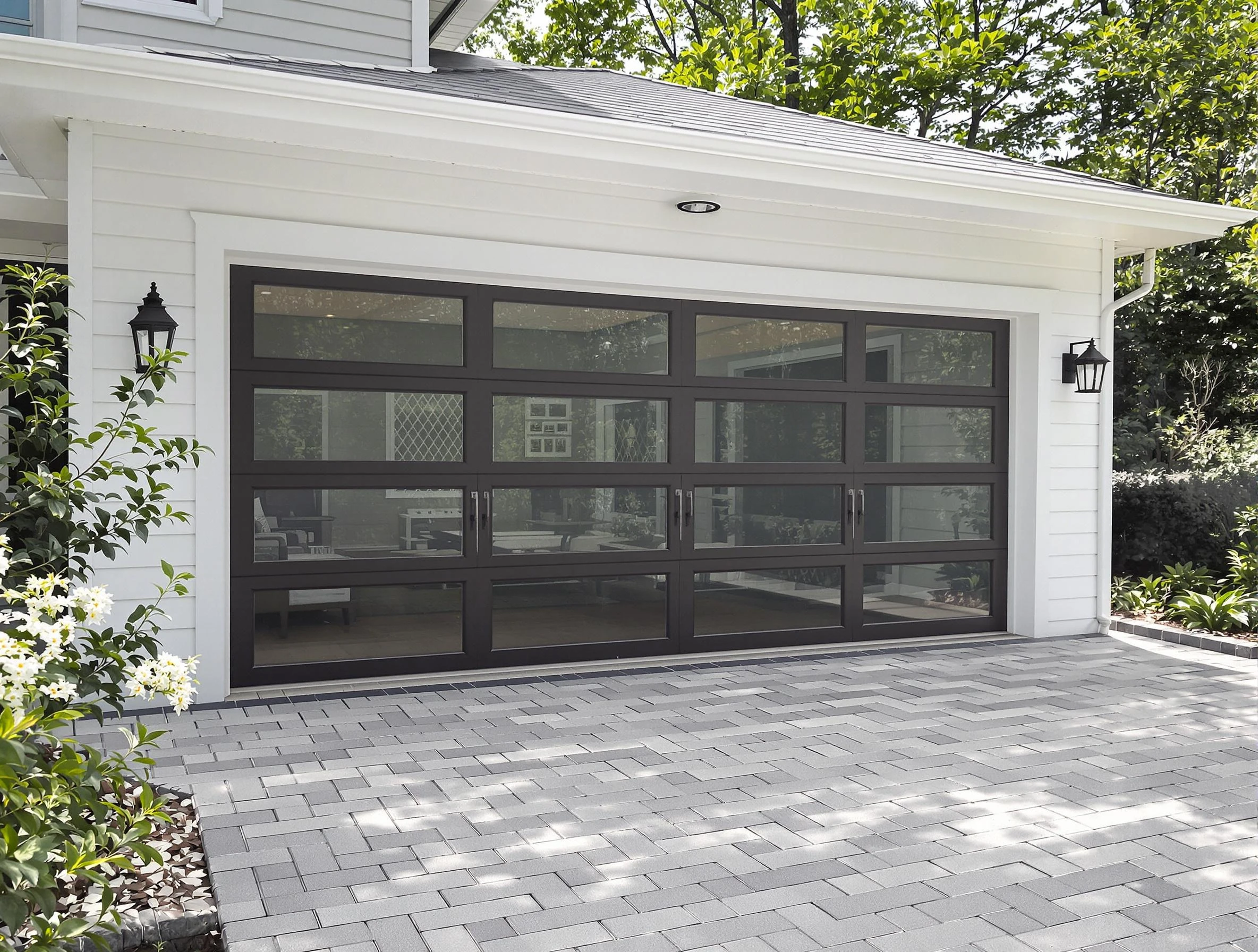 Stockbridge Garage Door Repair design specialist presenting custom garage door options to Stockbridge homeowner